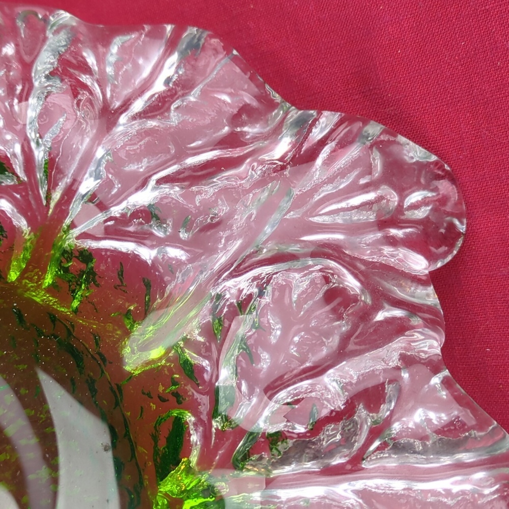 Humppila Finnish Glass Platter Signed, Designer Pertti Santalahti Vintage 1970s - Picture 10 of 12
